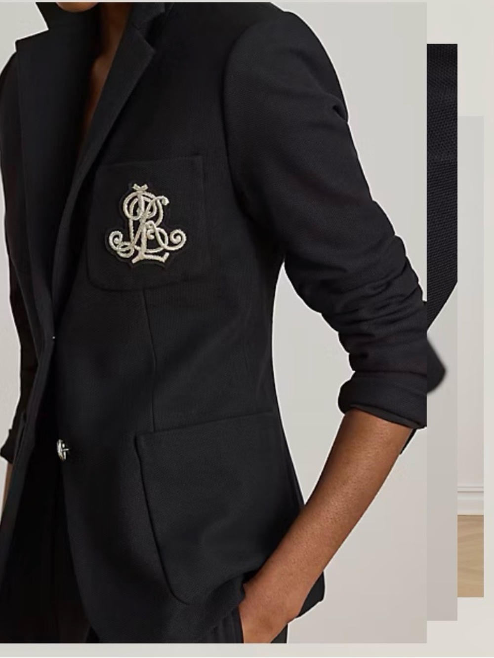 Polo by Ralph Lauren Black Blazer with Embroidered Crest